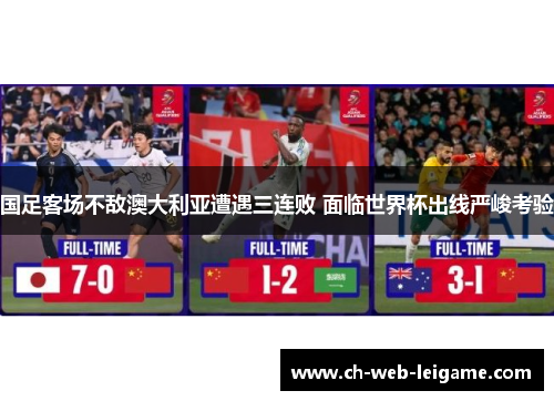 国足客场不敌澳大利亚遭遇三连败 面临世界杯出线严峻考验