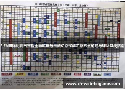 FIFA国际比赛日赛程全面解析与最新动态权威汇总看点前瞻与球队备战指南