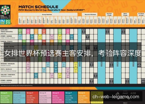 女排世界杯预选赛主客安排，考验阵容深度